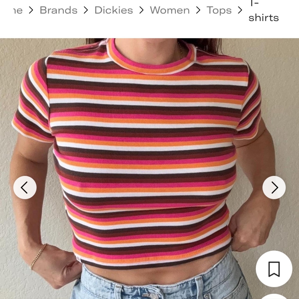 DICKIES Neon Striped Baby Tee